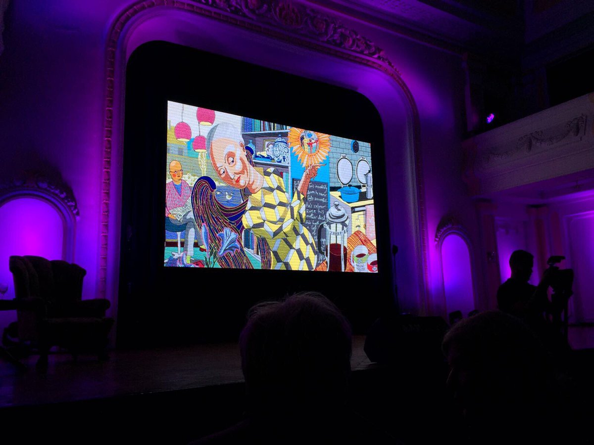 Brit_VisualArts's tweet photo. #GraysonPerry's talk to open his exhibition at #msurs in #banjaluka is about to begin! @baBritish https://t.co/xvznBJo8GU