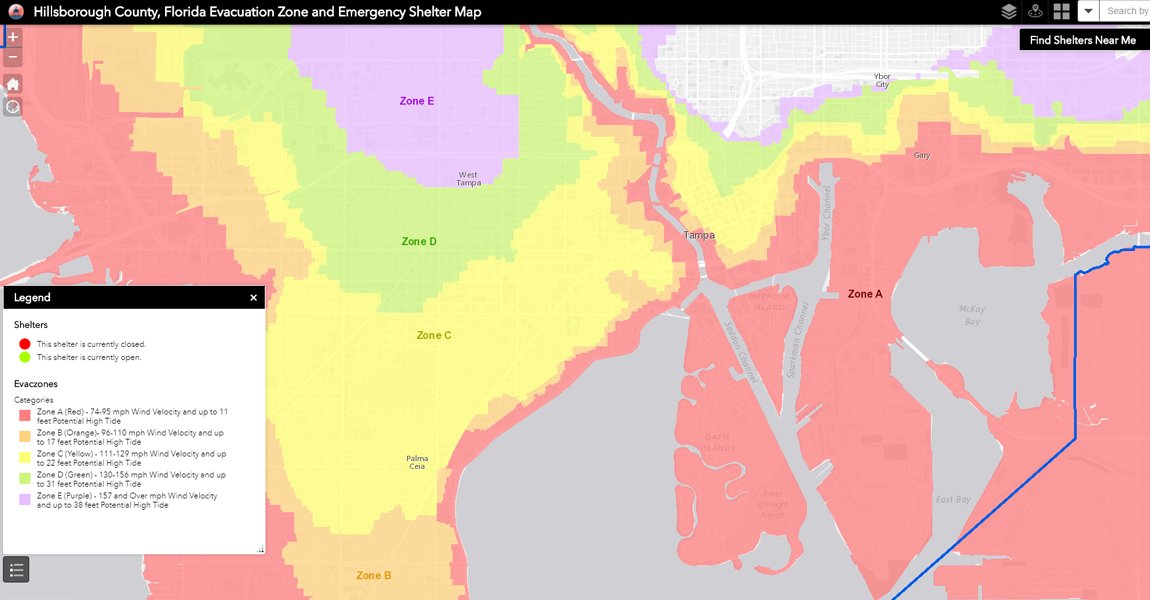 Hillsborough County Evacuation Zone Map