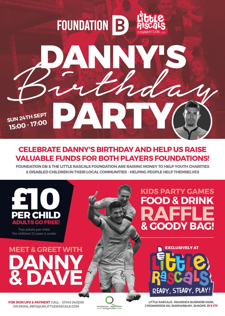 Join us for <a href="/Danny_Batth/">Danny Batth 'Bart'</a>'s Birthday Party with <a href="/_DaveEdwards/">Dave Edwards</a> - Sept 24th, 3pm - 5pm! Raising funds for <a href="/Foundation__DB/">FoundationDB</a> &amp; <a href="/LittleRascalsFn/">Little Rascals Fdn</a>!🎂🎉