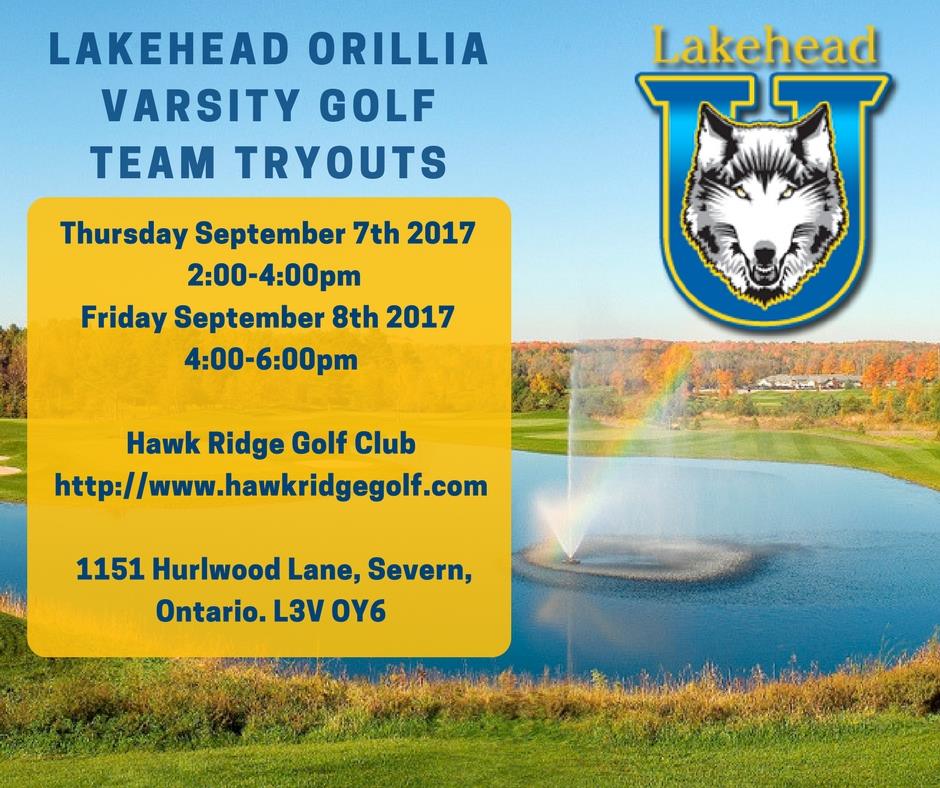 LakeheadOrillia's tweet image. Fore! #Varsity golf team tryouts today and tomorrow @HawkRidgeGolf. Click 👉 to sign up for a date: goo.gl/forms/J7jQ6imE… ⛳️