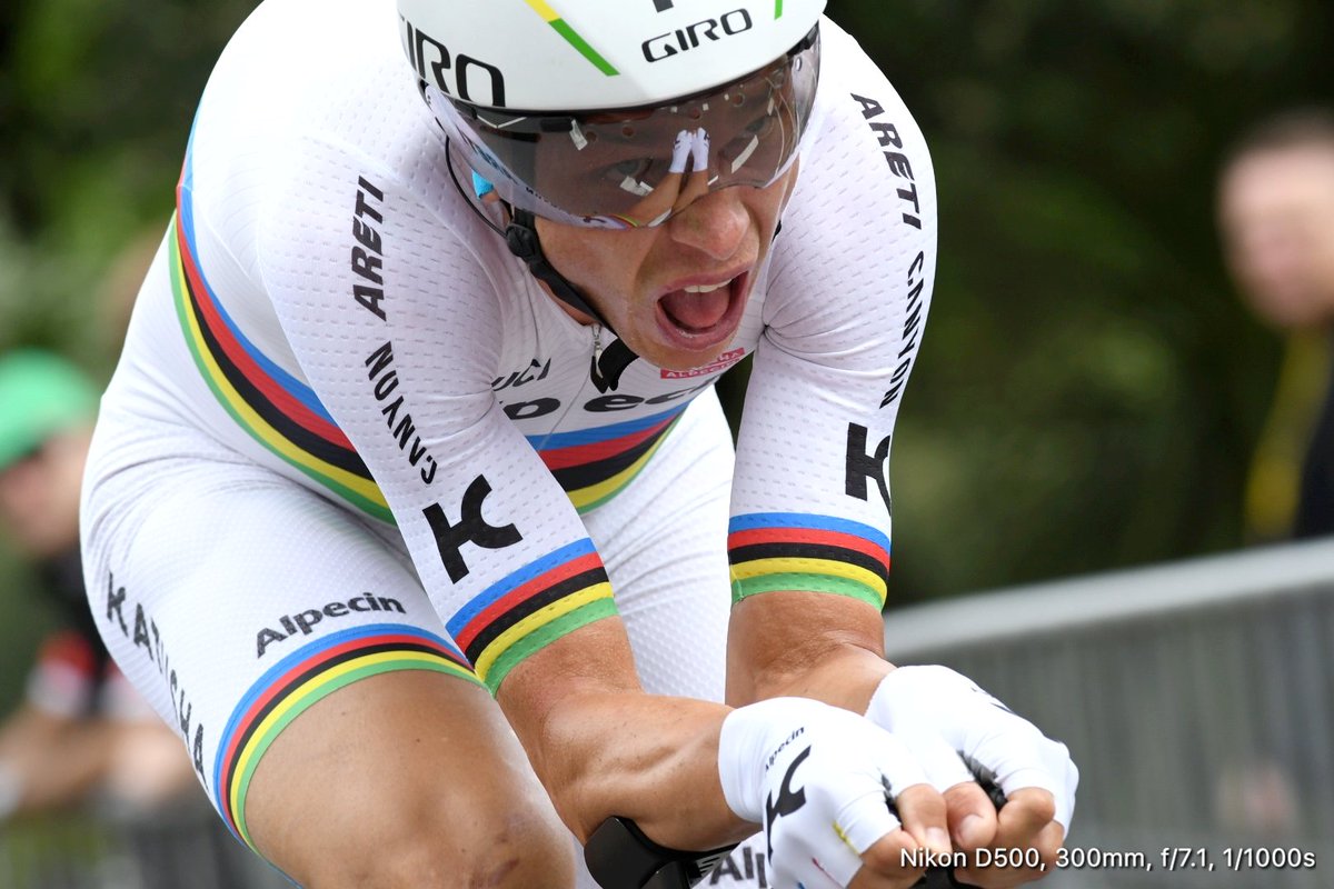 VeloUK's tweet photo. How great was it to have the World Champion in the Tour of Britain TT ... @tonymartin85 @katushacycling #Stage5 #rainbowbands https://t.co/G3njSH9mgZ