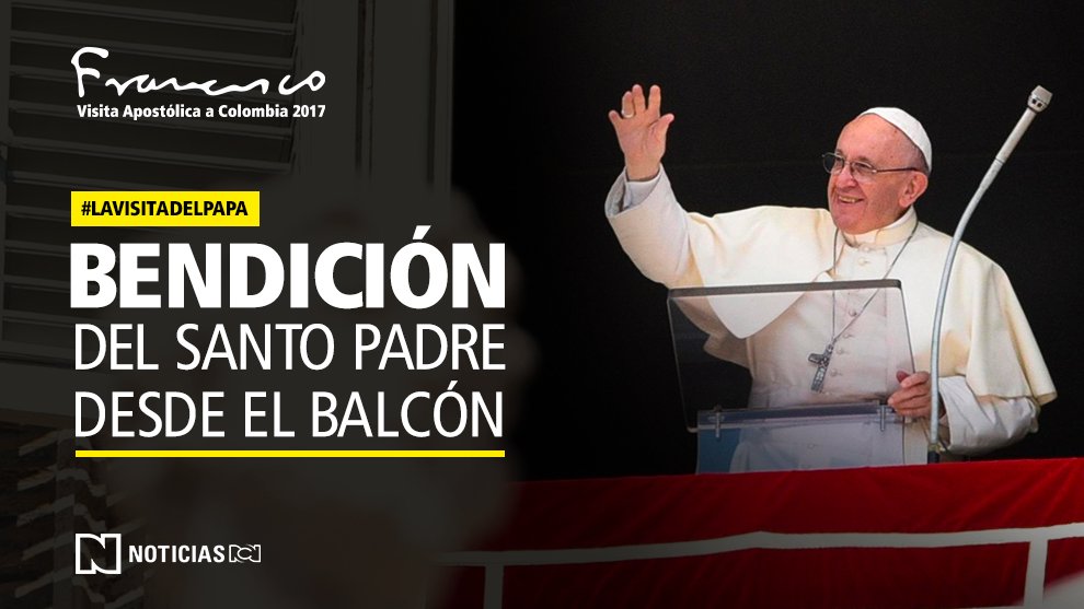 Papa Francisco bendice a los jóvenes de Colombia y reza el 'Ave María' elpapaencolombia.co #LaVisitaDelPapa