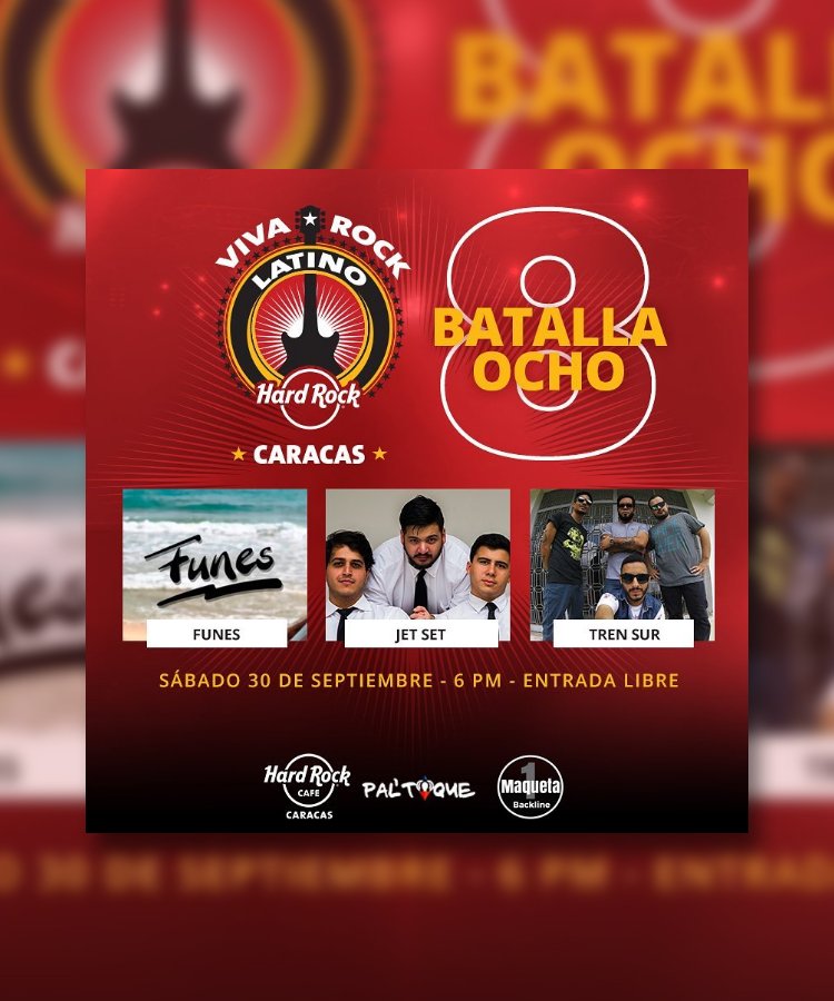 Nos vemos el 30 de septiembre en @hardrockcaracas a las 6pm. Estaremos tocando junto a <a href="/funesmusica/">Funes Música</a> y <a href="/jetsetbanda/">JET SET</a>. ¡Los esperamos!