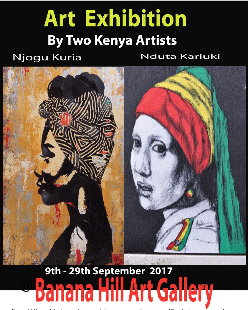 Art Exhibition by Nduta and Njogu at Banana Hill Art Gallery. Opening September 6th.