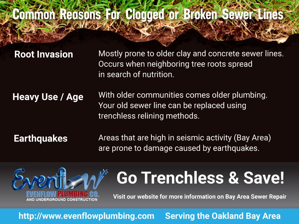 NoDig_Oakland's tweet photo. Here's a short list of the types of damage that can occur to your sewer lines. #NoDigTrenchless #Trenchless #Repipe

https://t.co/lR3JdvMaKo https://t.co/hBU5fjxR9Q