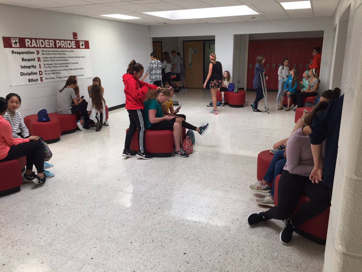 Students enjoying the new seating. Thank you to HMS PTSA and all of the parent donors that made this possible.
