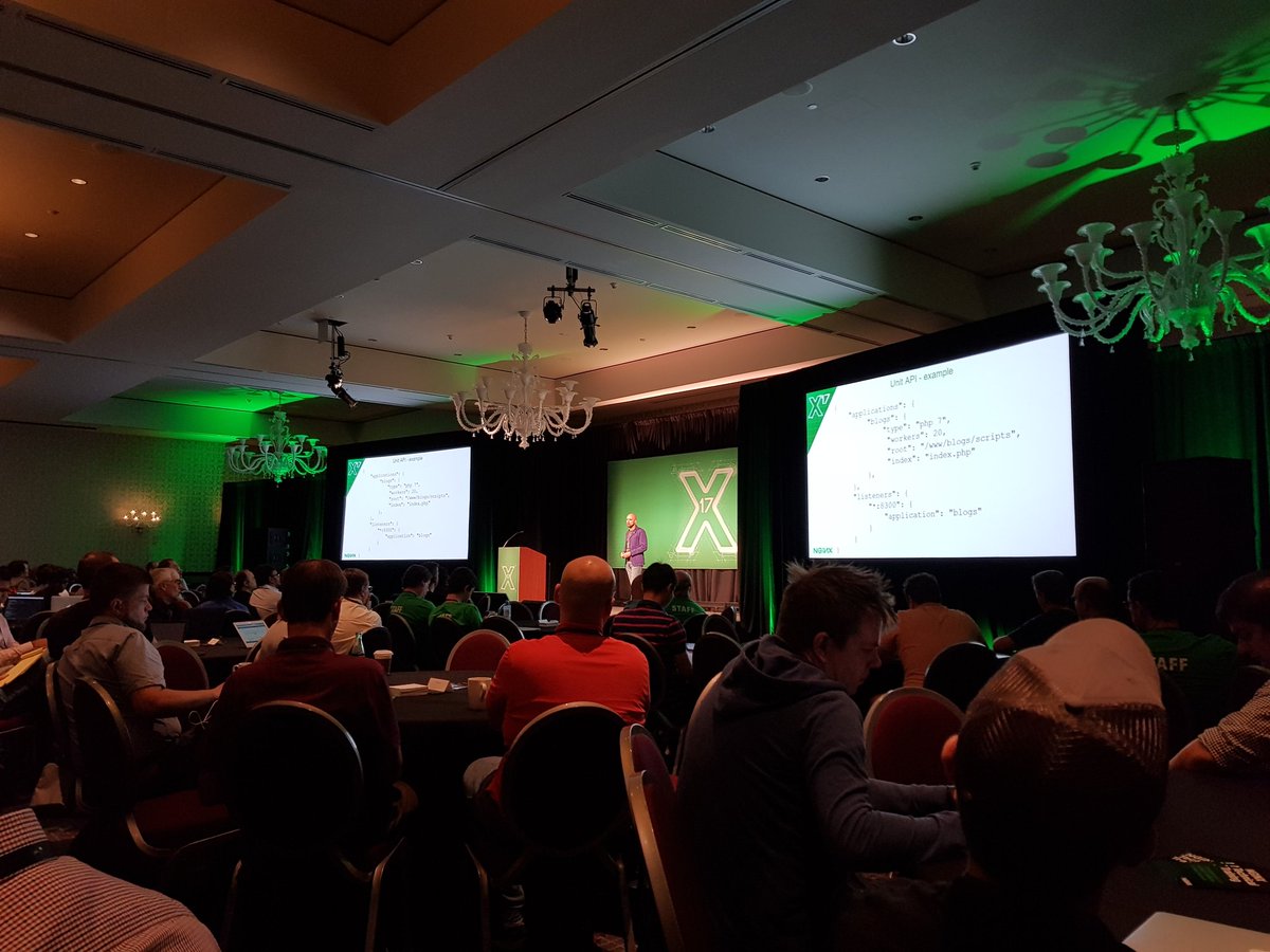 Watching <a href="/shadrin/">Nick Shadrin</a> present <a href="/nginx/">NGINX</a> #unit at #nginxconf