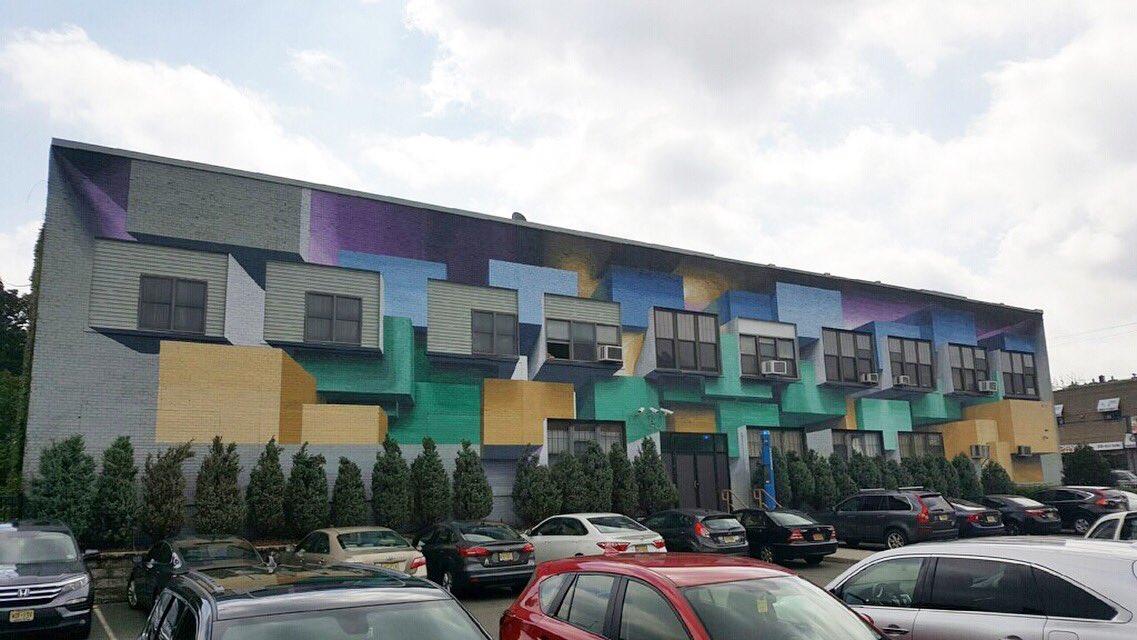 StevenFulop's tweet photo. New 3D mural of Jersey City Public Arts Program we started in 2014 by Italian artist @peeta_ead w/@saintpetersuniv West Side/Montgomery. https://t.co/E2F5CDCLU2