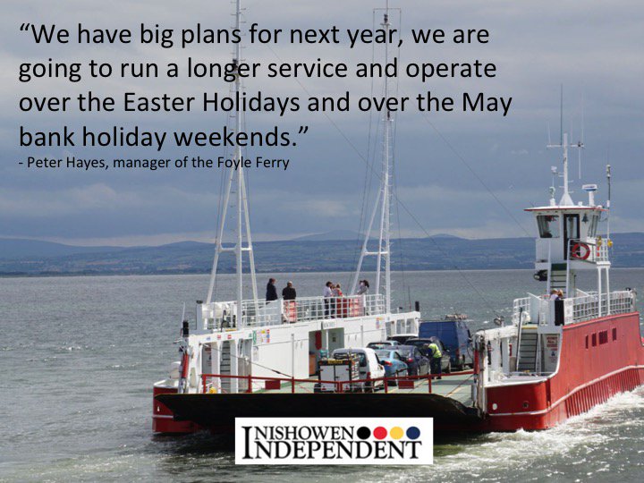 Some good news for the popular Foyle Ferry! #InishIndo ow.ly/QQbl30eUUPW
