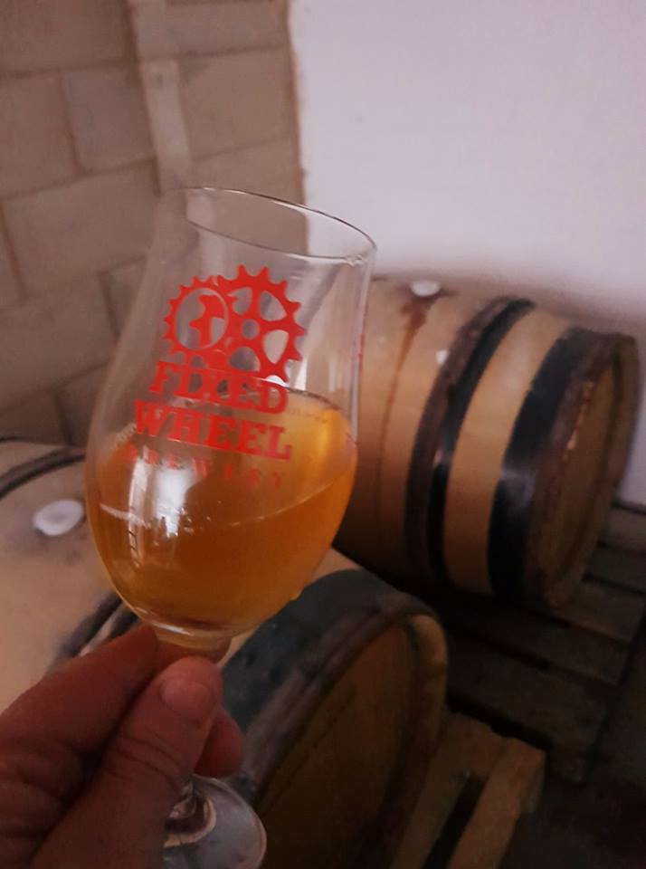 Cheeky taste of our barrel aged Big Mig, been sat in these barrels for two months now and it's tasting just about ready to be packaged!!