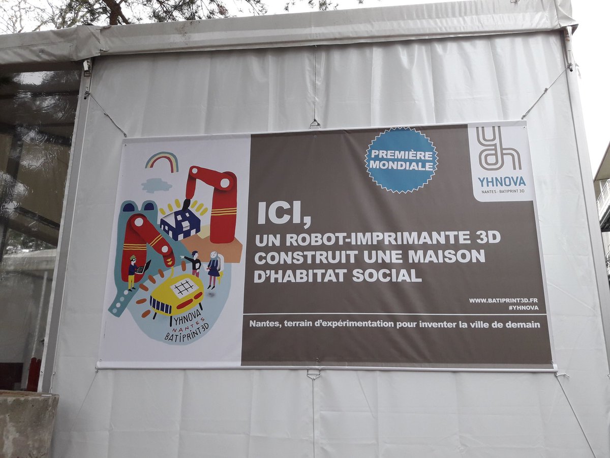 benoit_furet's tweet photo. Petit à petit les préparatifs avancent sur le chantier #YHNOVA-BATIPRINT3D @UnivNantes  @NantesMetropole @NMHabitat @ieg_gem @LaboLS2N https://t.co/vEBLVKi4FU
