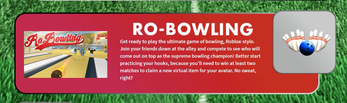 Simon On Twitter The Sports Event Is Now Live Robowling Rewards A Special Bowling Crown For Those Who Win Two Multiplayer Games Https T Co 0tszy4meet Https T Co Zxnxsjiynz - this week on roblox reward event