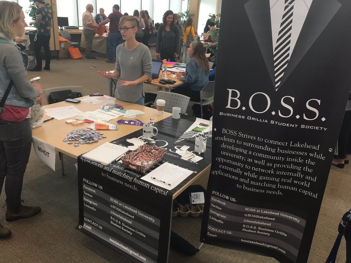 BOSSlakehead's tweet image. Come see us in the commons today and sign up and enter to win some great prizes #lakehead #BOSS #lusuclubs