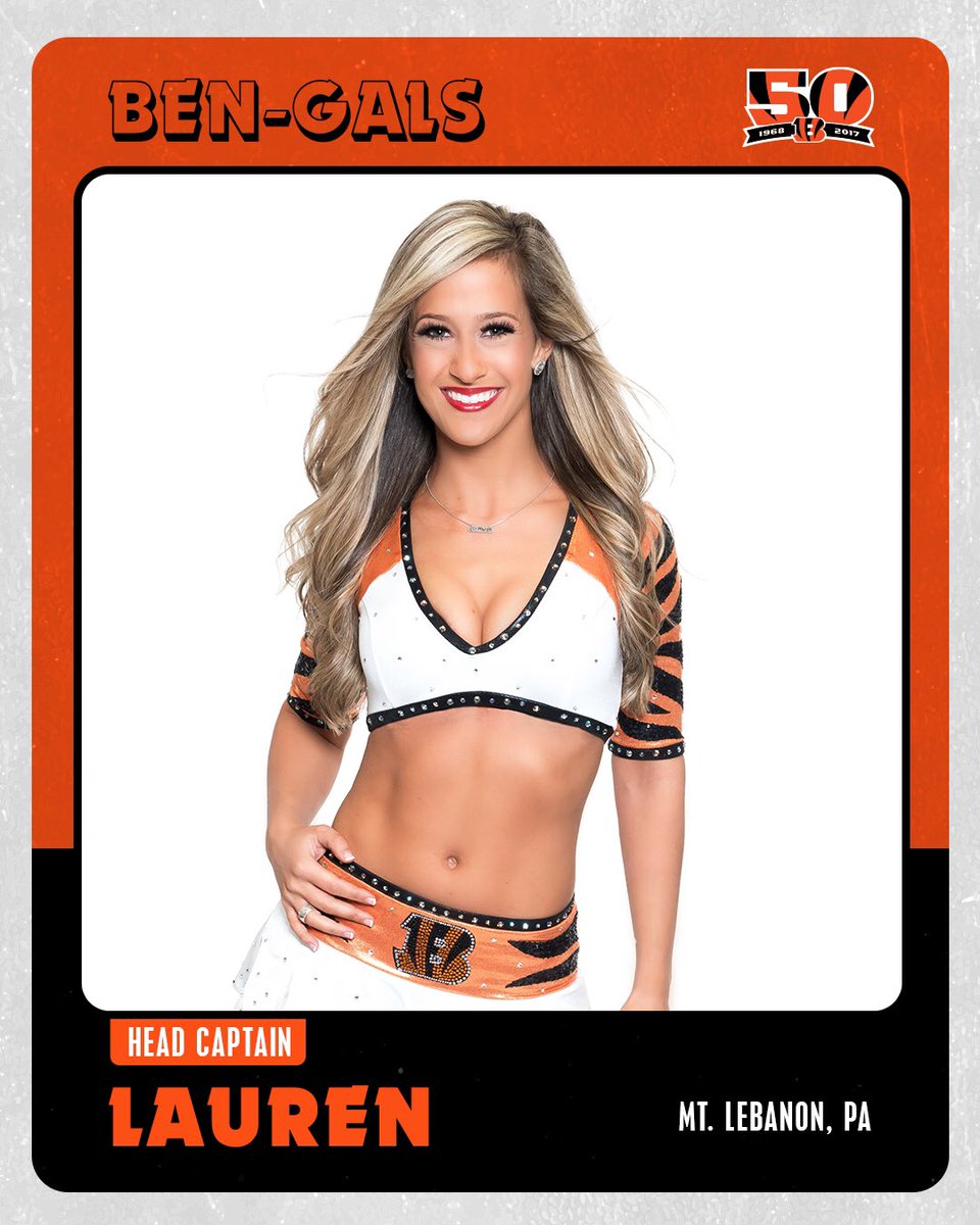 Congrats to the Ben-Gals’ Cheerleader of the Week: Lauren! #Bengals50  📷: go.bengals.com/2wKNvji https://t.co/6s6vER6HlK