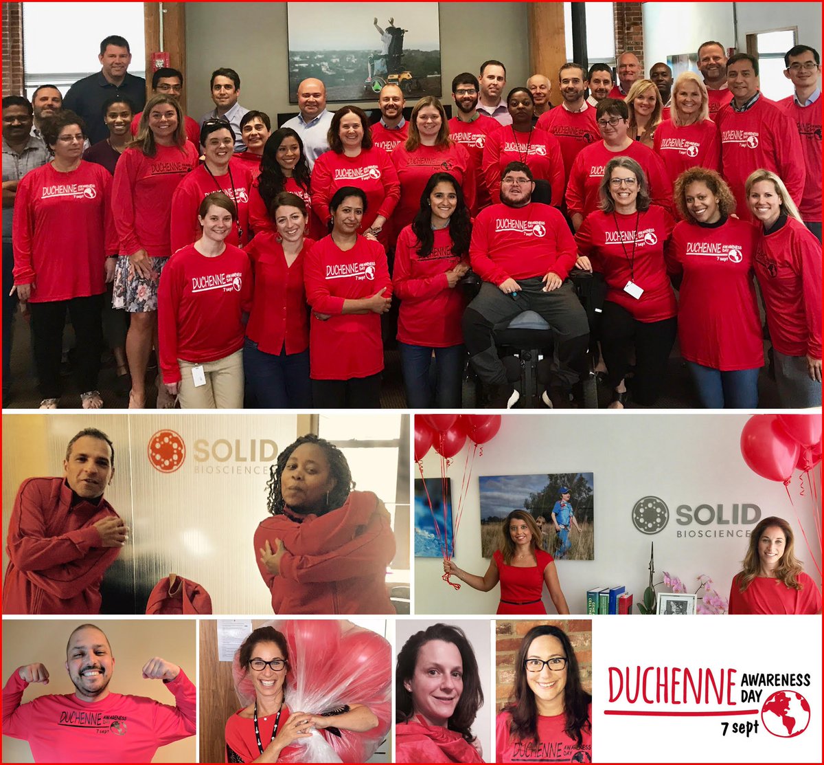 Solid_Bio's tweet image. The Solid Biosciences team around the world recognizes World Duchenne Awareness Day, strengthening our resolve to end this disease #WDAD17
