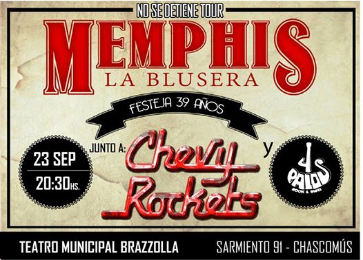 Próxima fecha junto a <a href="/MemphisLaBluse/">Memphis La Blusera</a>  en #CHASCOMUS