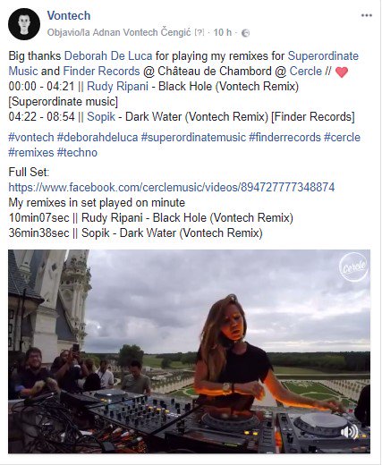 Thanks <a href="/deborahdeluca/">DEBORAH DE LUCA</a> for playining my remixes "Black Hole" and "Dark Water" released on "Superordinate music" and "Finder Records"! #Techno
