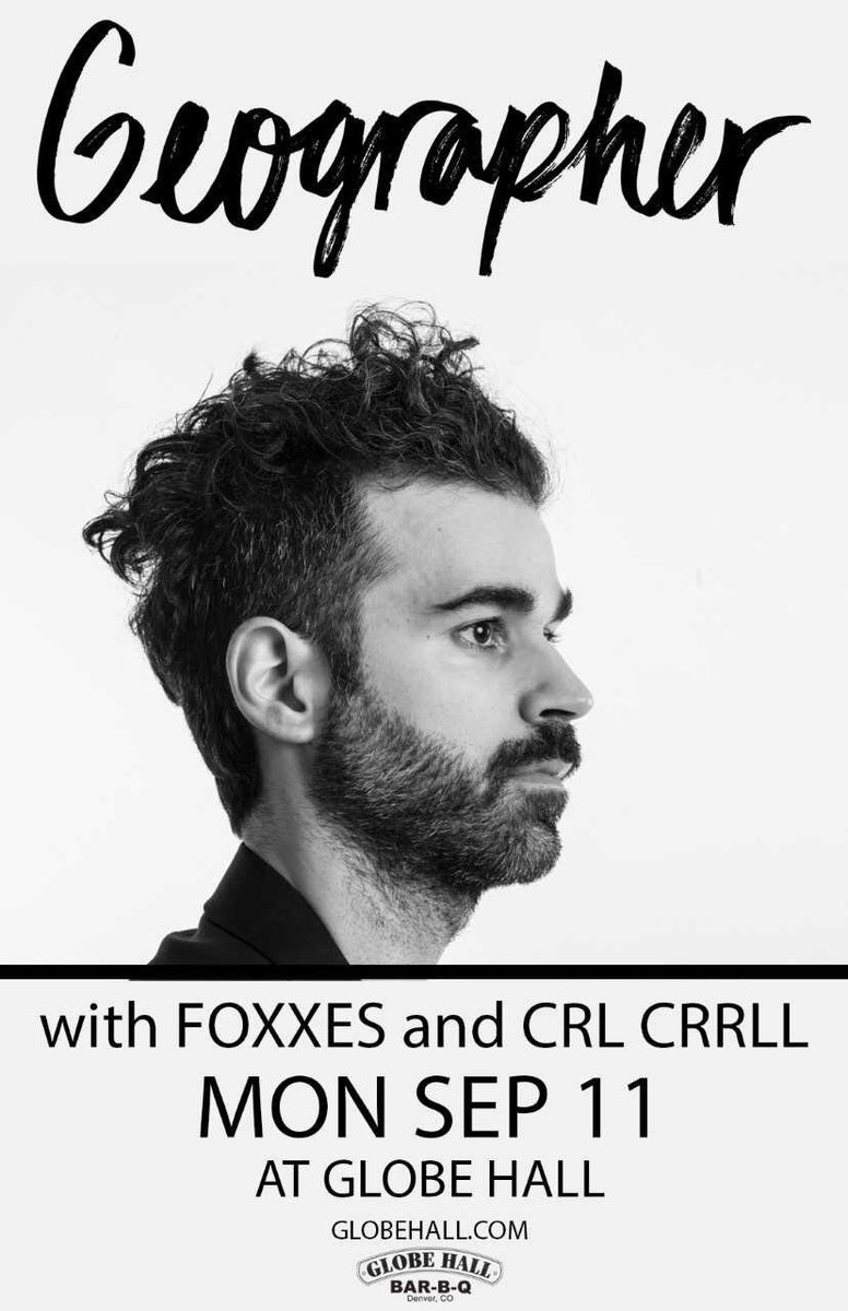 Super excited for this one. See you there. @geographermusic @GlobeHallDenver