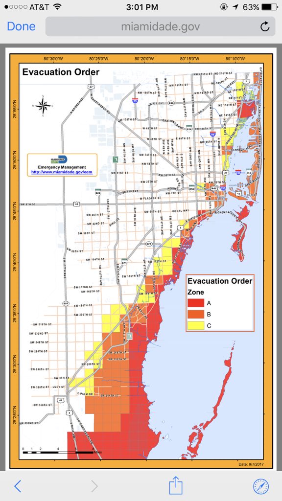 miami dade evacuation zone map - maps location catalog online