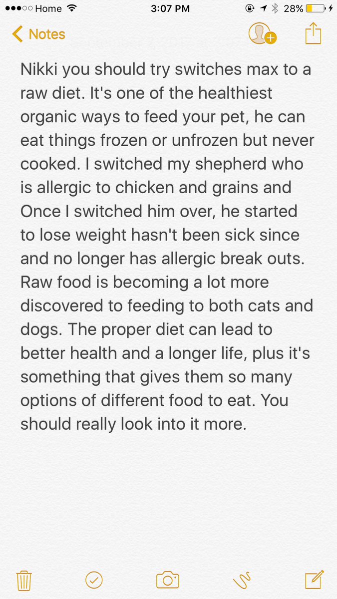 High_For_you's tweet photo. @itsnikkib you should look into switching max to raw meat it will really benifit his health https://t.co/mSv8j19FOH