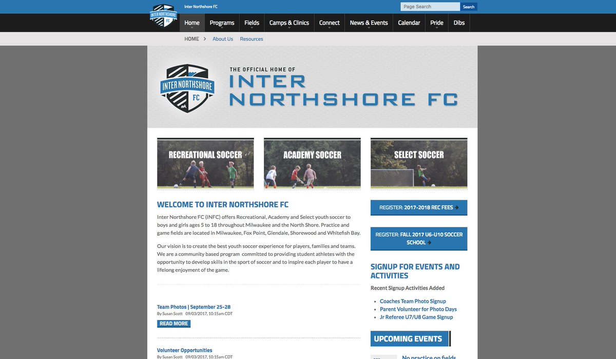 Welcome to <a href="/SportsEngine/">SportsEngine Play</a>, <a href="/InterNorthshore/">Inter Northshore FC</a>!