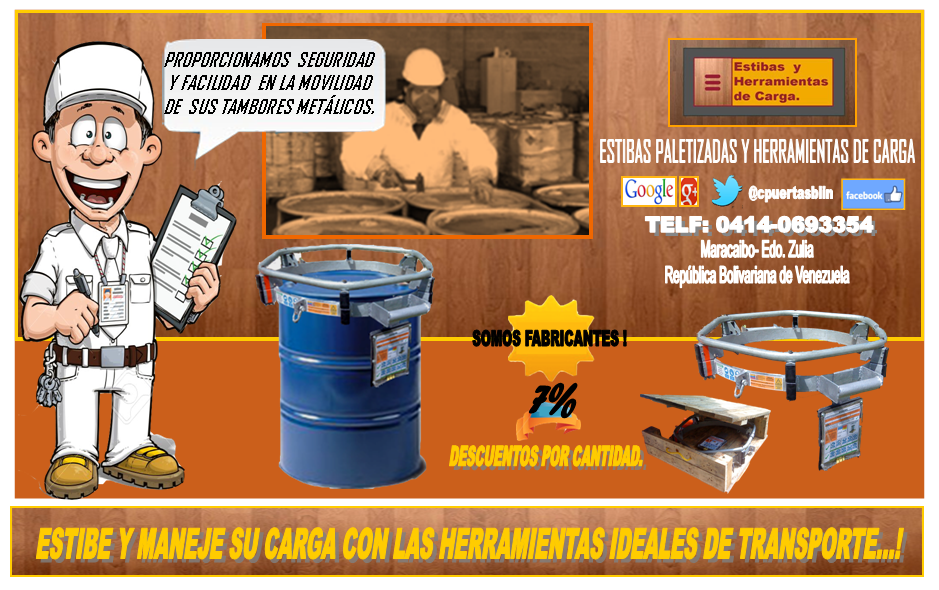 CPUERTASBLIN's tweet image. Economía y seguridad  para el izamiento y movilidad  manual de sus tambores  Metálicos.,cooperativadepuertasblindada.webs.com/productos     
plus.google.com/+ESTIBASYHERRA…