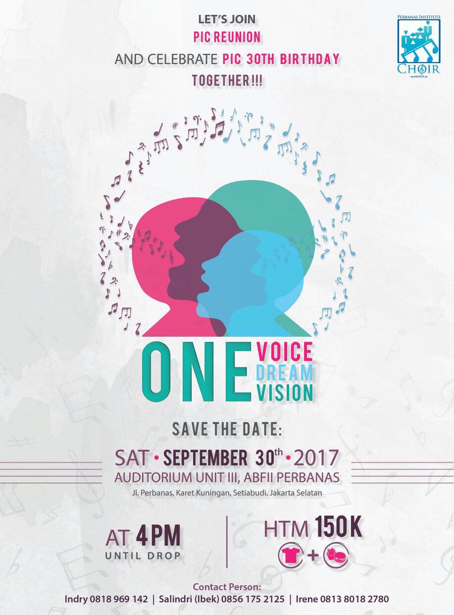 Untuk info lebih lanjut:
Indry: 0818969142 | Salindri: 08561752125 | Irene: 081380182780

See you there😉