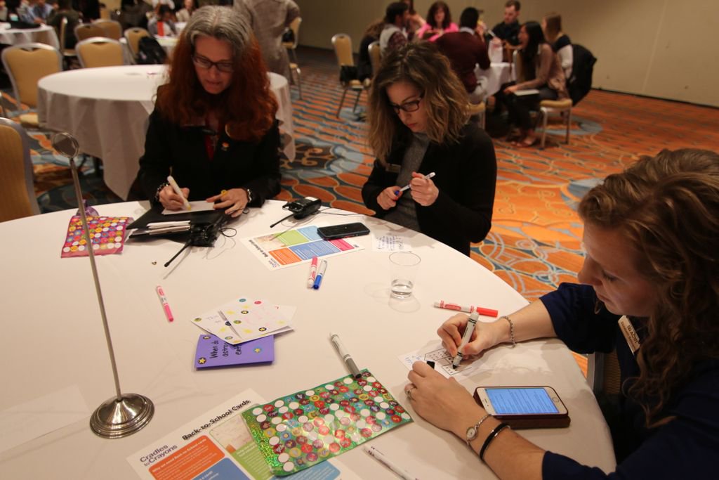 ACUIConference's tweet photo. #ThrowbackThursday: 322 back-to-school cards were made for Philadelphia-area children as part of #ACUI17's work with @c2cphiladelphia! #ACUI https://t.co/QJZdXSzVT8