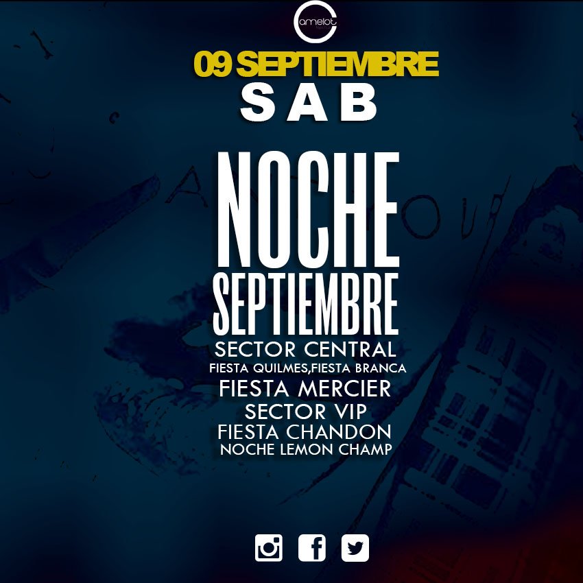 CamelotNight's tweet photo. #Sab09 #NocheSeptiembre
2X1 EN BARRAS TODA LA NOCHE CADA VEZ QUE SUENE LA SIRENA!🎉
RT Y SE VAN FREE! https://t.co/4hX4rRk0FK