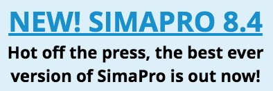 New version of SimaPro LCA software out now! SimaPro 8.4 has a fresh new look and more data than ever before.