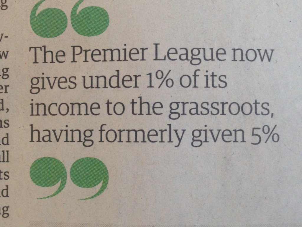 When there's never been more money in football #savegrassrootsfooty rt