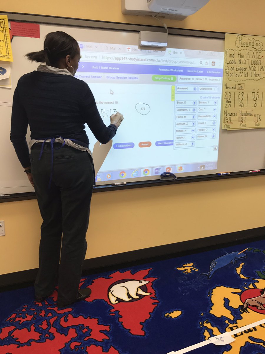 Can we say Digital Learning!!       Ms. Johnson's class will continue to work hard with rounding numbers using a number line.