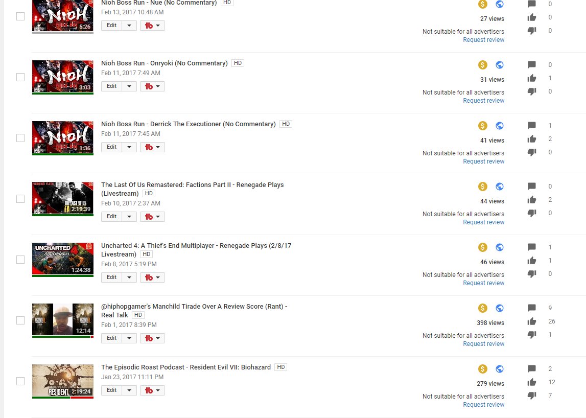 RenOperative_'s tweet photo. Ha, I finally got hit with YouTube adpocalypse.
Oh well, if people really want to donate all my stuff is on my yt banners
#AlwaysOptional https://t.co/OE5Lk7b66r