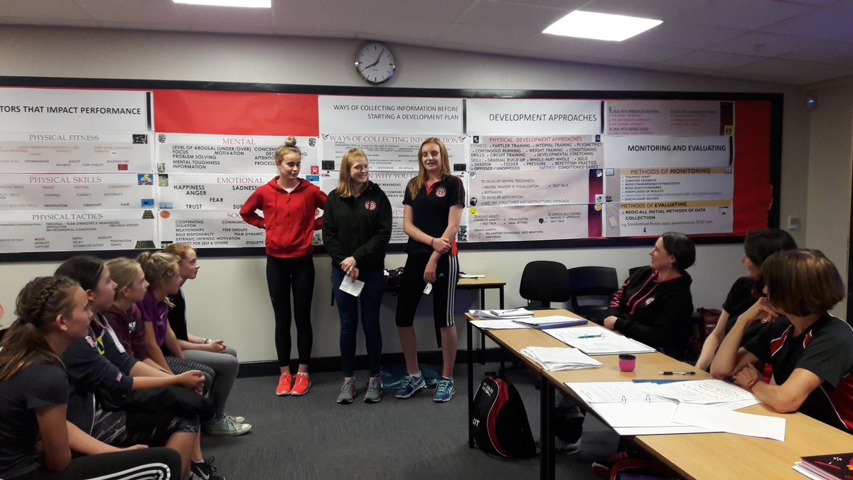 PeeblesNetball's tweet photo. Super role models in Emma R, Emma L &amp; Abbie S at our new player parents evening. Sharing their experiences and encouragement #weareambitious https://t.co/zIIoiICmdv