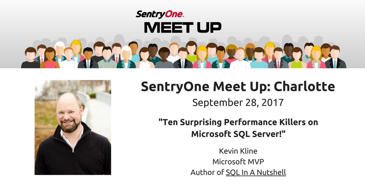 SentryOne's tweet photo. Join us  in #Charlotte Sept 28 for "Ten Surprising Performance Killers on Microsoft SQL Server"  #MeetUp https://t.co/aLl5bLUlsz w @kekline https://t.co/dfg88BavjF