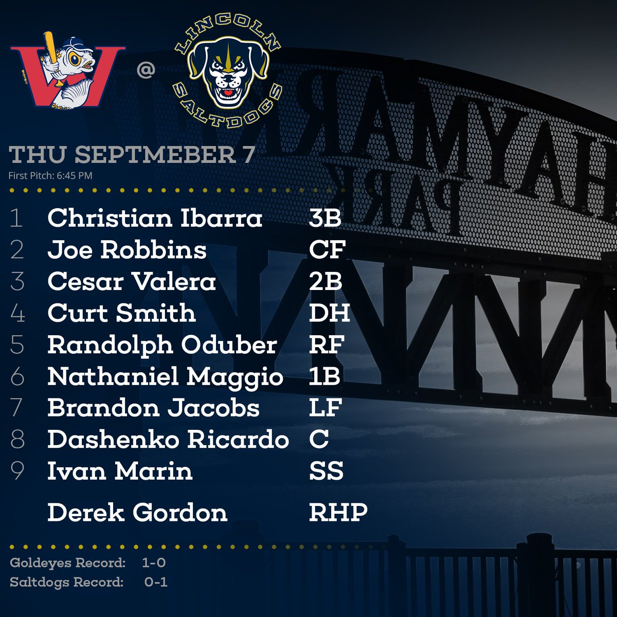 saltdogsball's tweet photo. Time to even it up!
#BecauseBaseball #BecausePlayoffs https://t.co/RxGgHcWwnJ
