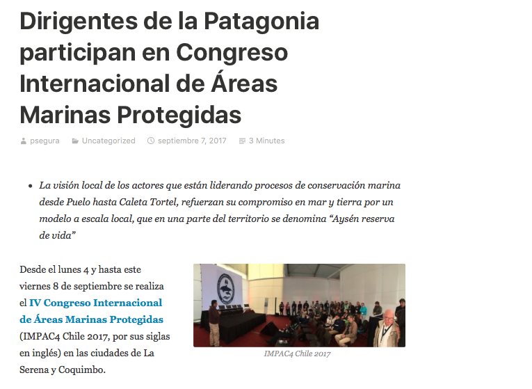 despiertaAYSEN's tweet photo. Dirigentes de la Patagonia participan en Congreso Internacional de Áreas Marinas Protegidas https://t.co/DPenCiYWXN https://t.co/y895VvSTjO