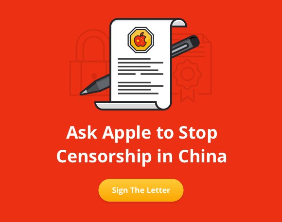 torproject's tweet image. Apple should use its position in China to champion internet freedom rather than perpetuate censorship actionnetwork.org/forms/ask-appl…
