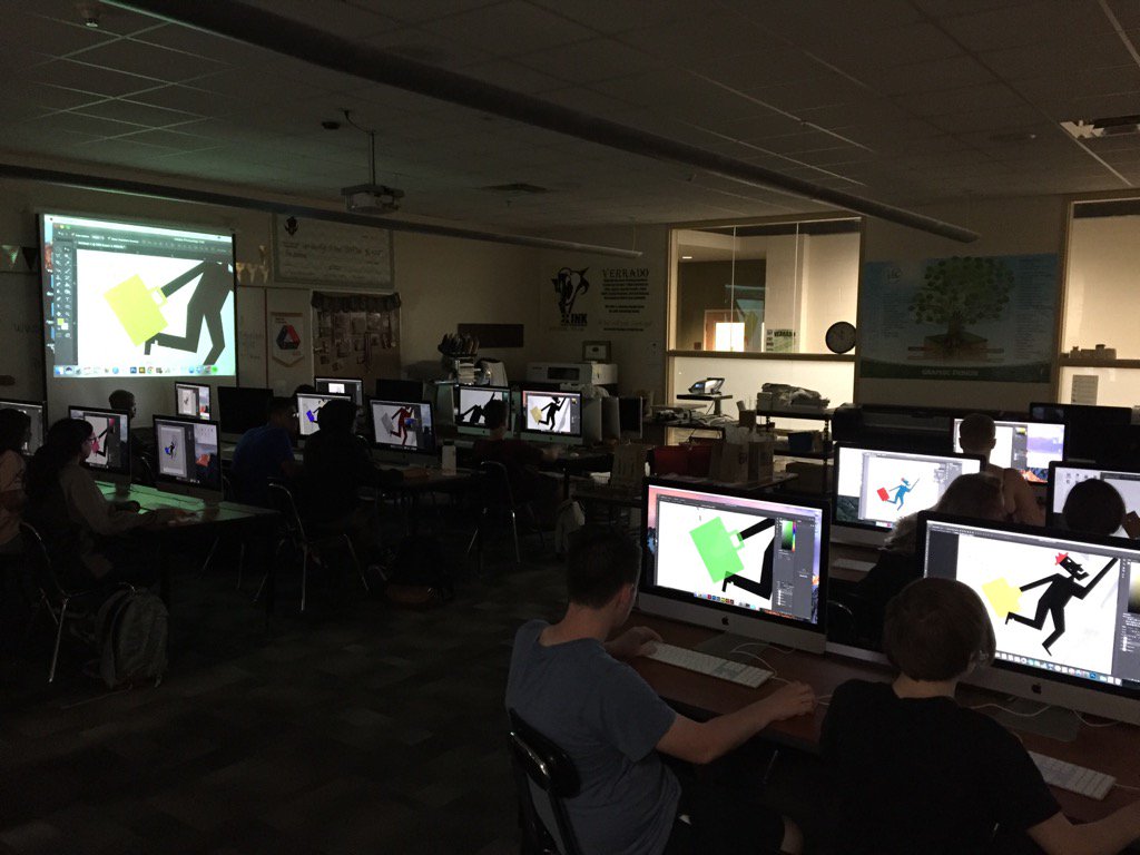 dlong1963's tweet photo. 36 students mostly freshmen all engaged for  over an hour and a half. #graphicdesignrocks #vhs https://t.co/6563MaSukr