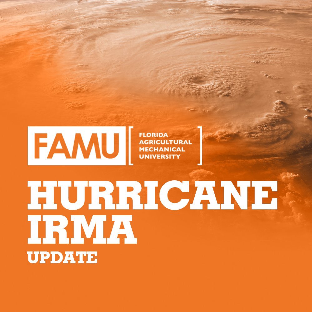 FAMU_1887's tweet photo. FAMU will be closed Fri., 9/8 – Mon., 9/11 for staging &amp; sheltering purposes per Governor Rick Scott’s directive: https://t.co/F7aGeYgVza. https://t.co/3WdtL79MAL