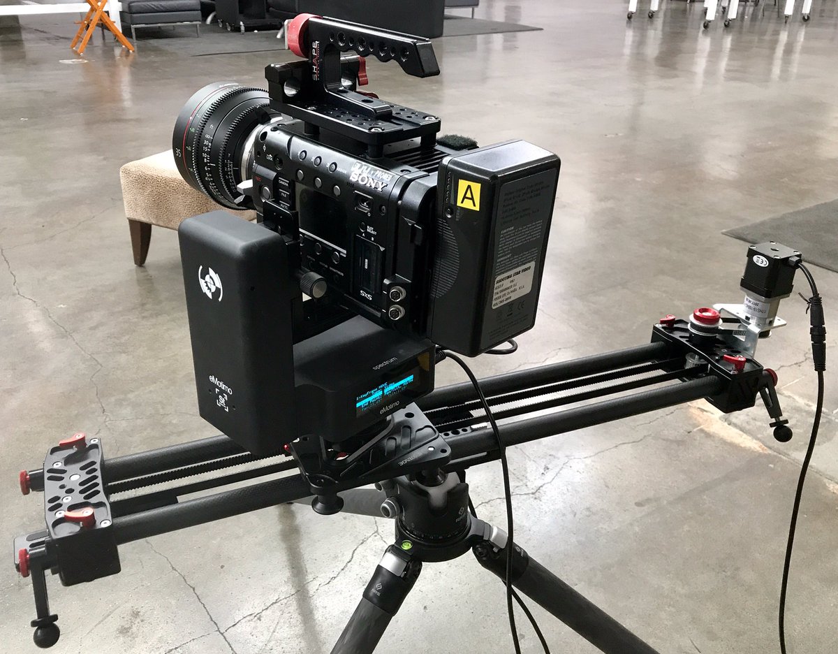 SSVHD's tweet photo. Tested an Emotimo 4-axis robotic slider. Precise, sophisticated control of slide, pan, tilt, focus or zoom. Quiet, easy to program. #emotimo https://t.co/9KQ6k7pWtX