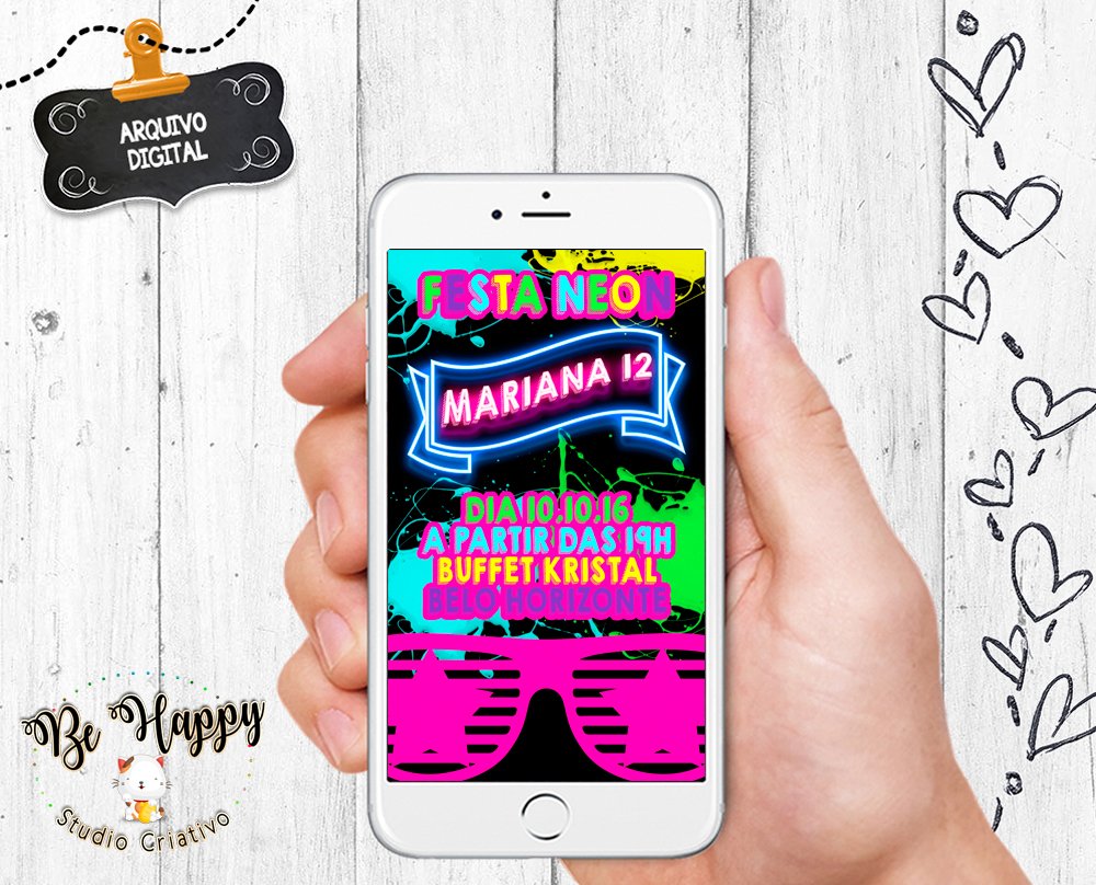behappystudioc's tweet photo. Convite digital whatsapp Neon Party #convitedigital #convitebaladaneon #festaneon #neonpartyinvitation  #convitedigitalneon #festaglow https://t.co/cPxJsRabut