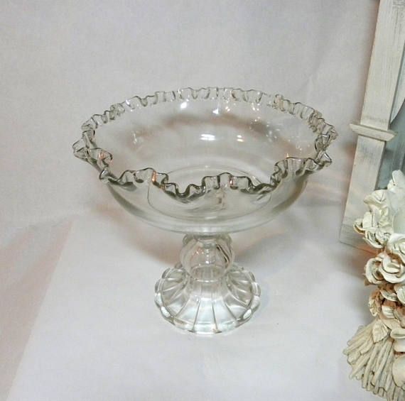 fieldsofvintage's tweet photo. Clear Glass Ruffle Edge #CompoteBowl Pedestal Candy Dish https://t.co/KbtGIVn9ca #etsy https://t.co/SmzwYsrtDM