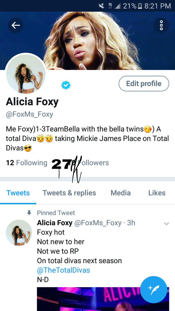 TheTotalDivas's tweet photo. Follow @FoxMs_Foxy 😀 The woman who taking Mickie James Place https://t.co/uTeYpx4cp9