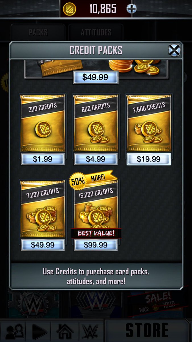 Prince_Gorgeous's tweet photo. @WWESuperCard so for $49.99 you get a WM33 card and 2200 credits instead of just 7000 credits in other pack. Why? #WWESuperCard https://t.co/gYUn1WCa0u