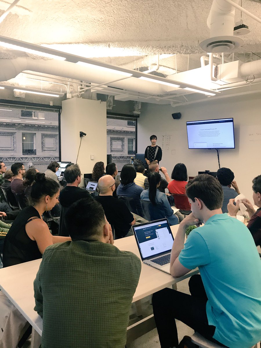 Cass_Ferrara's tweet photo. ✨Netlify CTO @calavera giving a #SFRails talk @Shopify on #GraphQL✨ https://t.co/xt9Deb8Zxx