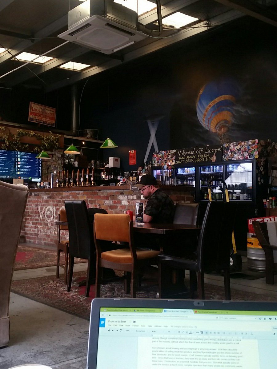 The quiet serenity of a mostly empty <a href="/volstead_nz/">Volstead Trading Co</a> is the perfect environment for finishing off an article.  The beer helps too.