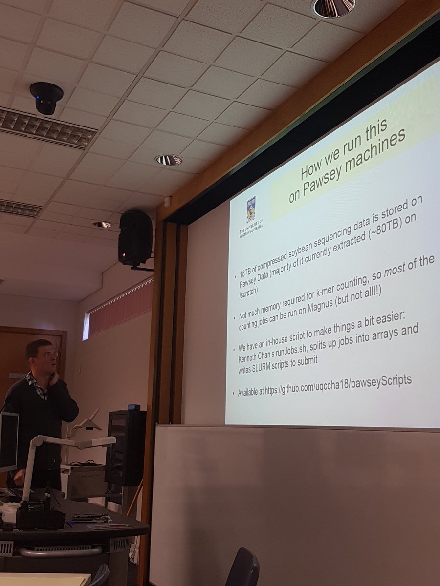 data_luke's tweet photo. @PhilippBayer talking about gene sequencing and use of @PawseyCentre services #UWAResearchweek https://t.co/o6juzRLgXB
