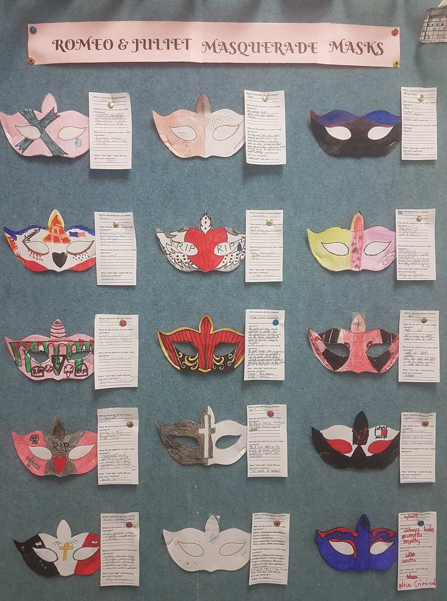 Marsden High School on Twitter: "Miss Rubbo's Yr 9 English Romeo Visual Literacy Activity: Creating a masquerade mask representative of chosen character #achieve https://t.co/7nnaTXK26k" / Twitter