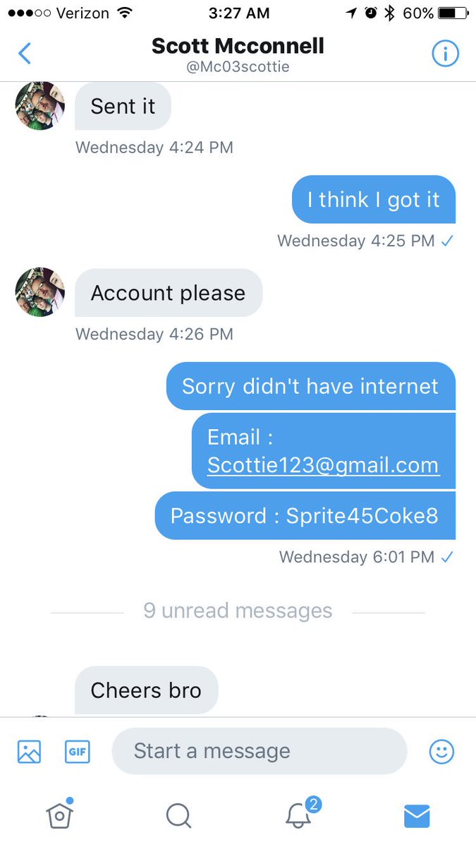 RexTheDeveloper's tweet image. Proof of me sending the guy the password information for the my old twitter account he charged back as soon as I gave him the account